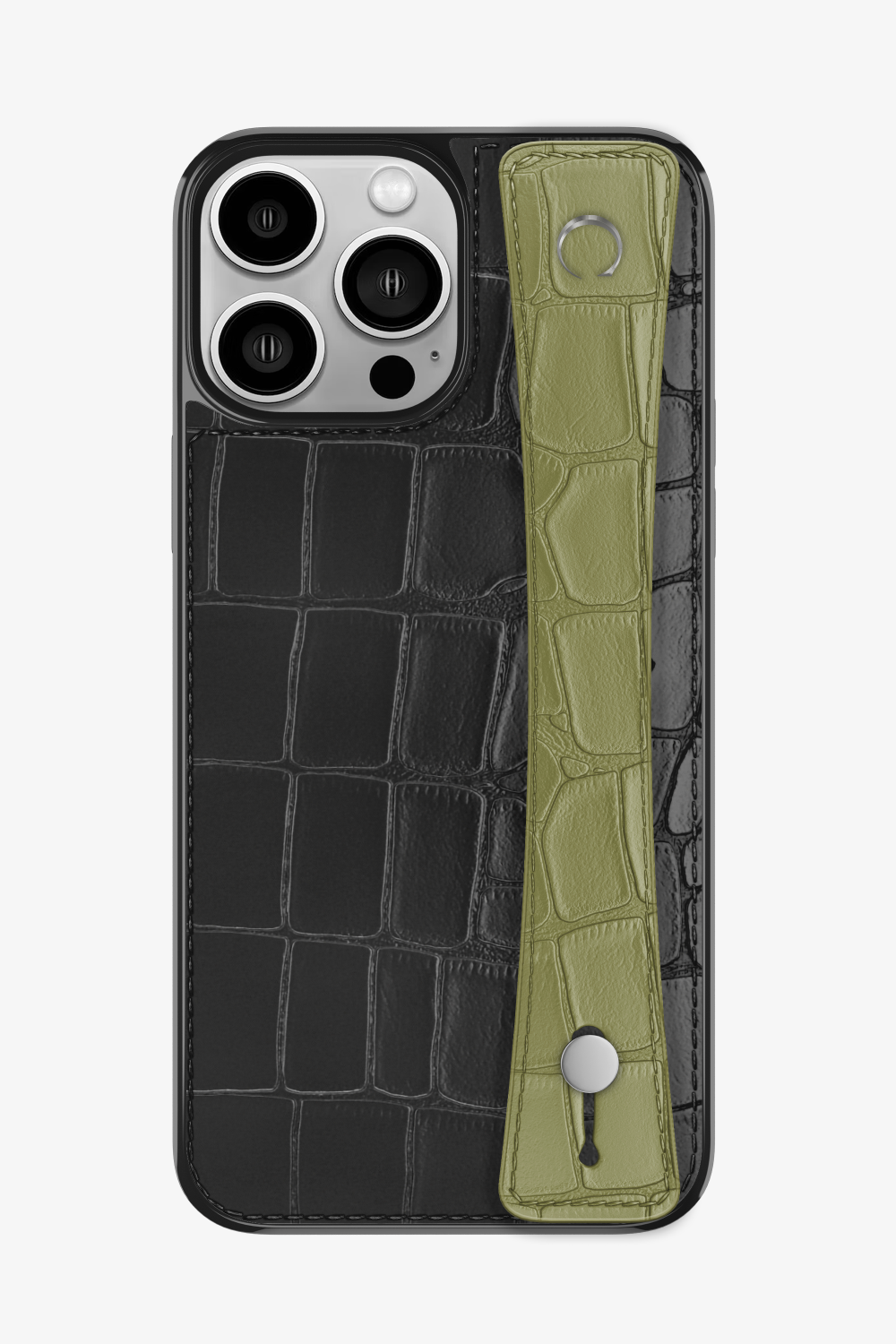 Alligator Sports Strap Case for iPhone 15 Pro Max - Black / Khaki - zollofrance
