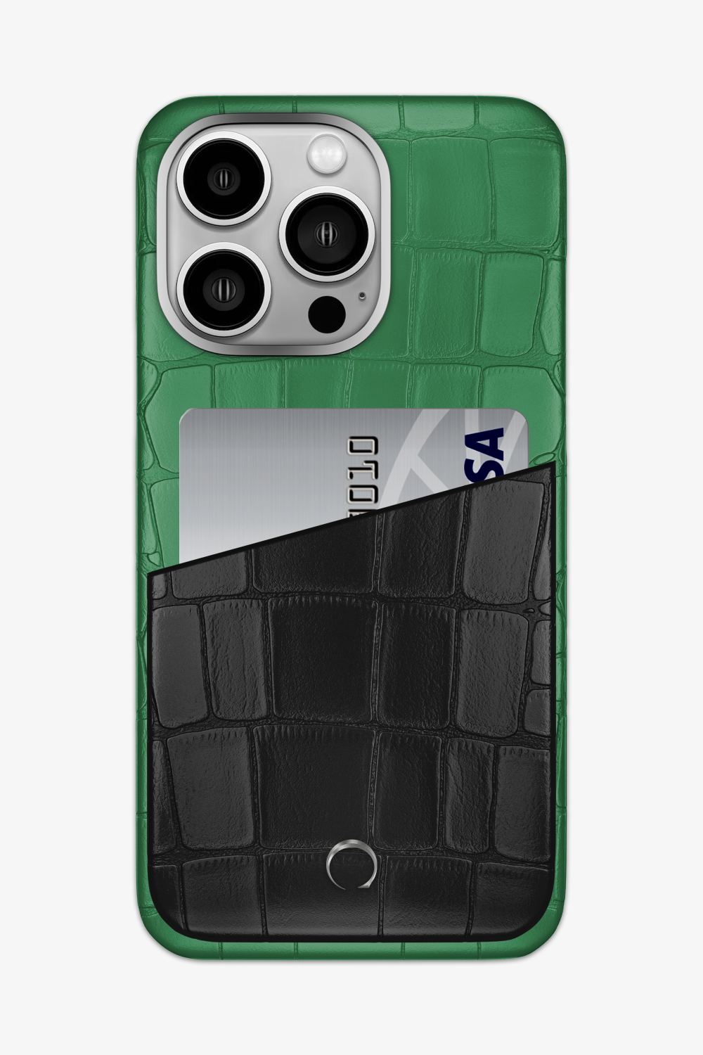 Alligator Pocket Case for iPhone 14 Pro Max - Green Emerald / Black - zollofrance