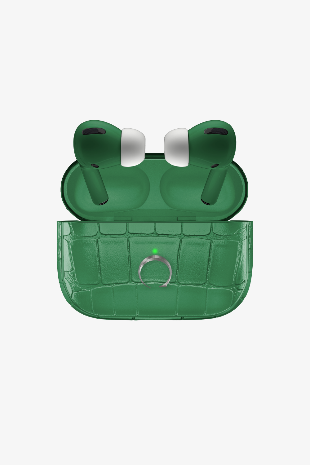 Alligator Airpods Pro 2nd Generation - Stainless Steel / Green Emerald - zollofrance