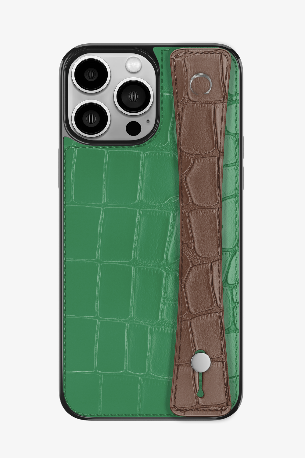 Alligator Sports Strap Case for iPhone 14 Pro Max - Green Emerald / Cocoa - zollofrance