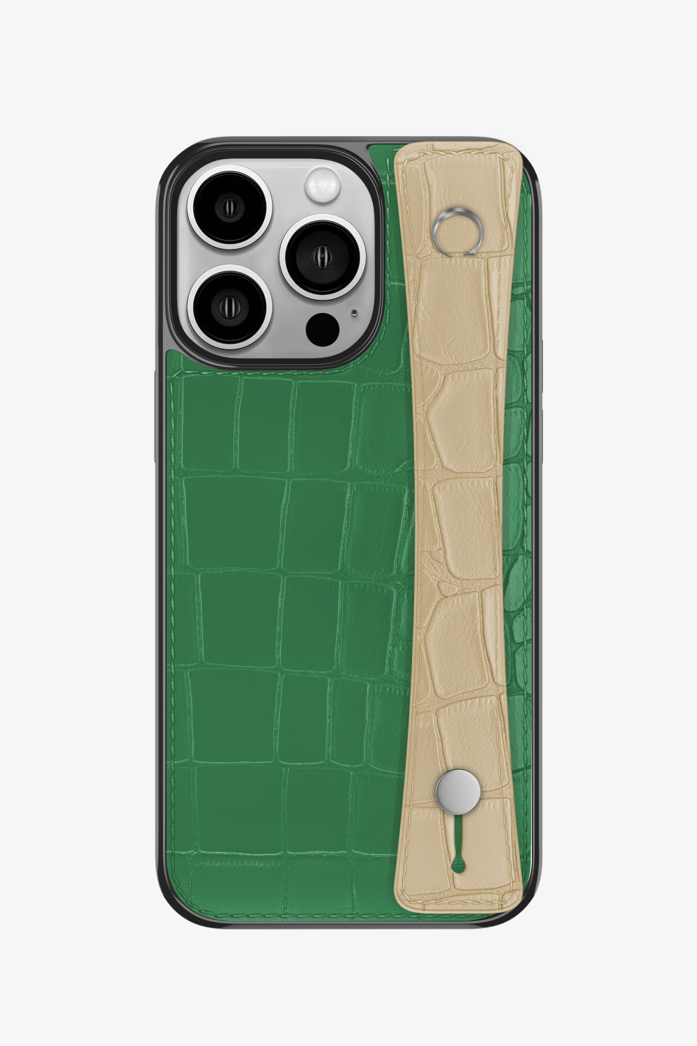 Alligator Sports Strap Case for iPhone 14 Pro - Green Emerald / Vanilla - zollofrance