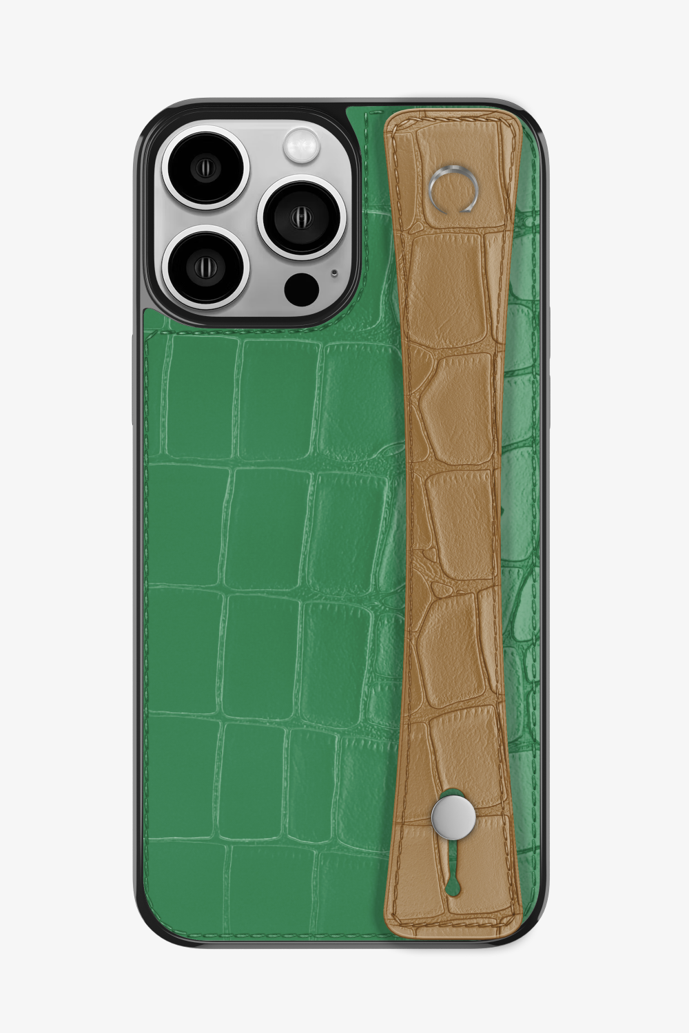 Alligator Sports Strap Case for iPhone 15 Pro Max - Green Emerald / Latte - zollofrance
