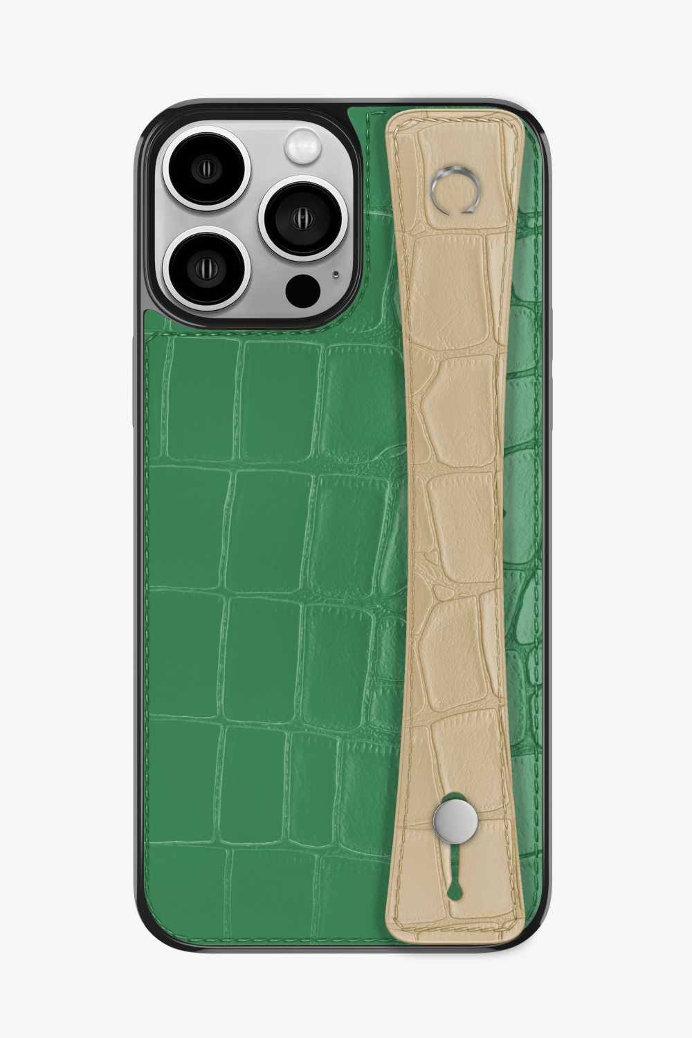 Alligator Sports Strap Case for iPhone 15 Pro Max - Green Emerald / Vanilla - zollofrance