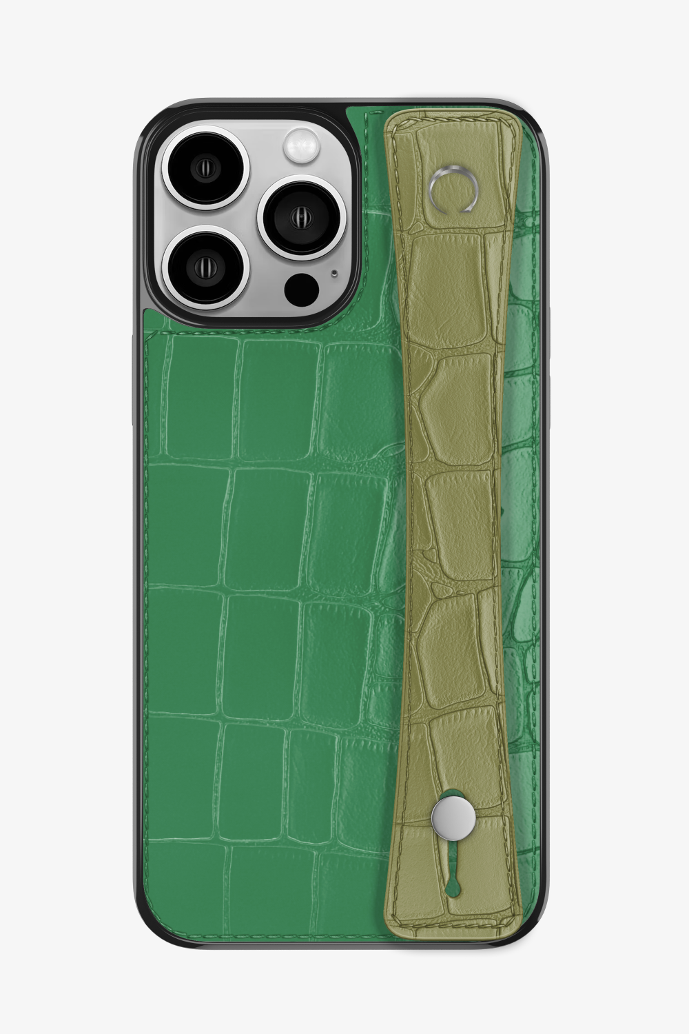 Alligator Sports Strap Case for iPhone 15 Pro Max - Green Emerald / Khaki - zollofrance