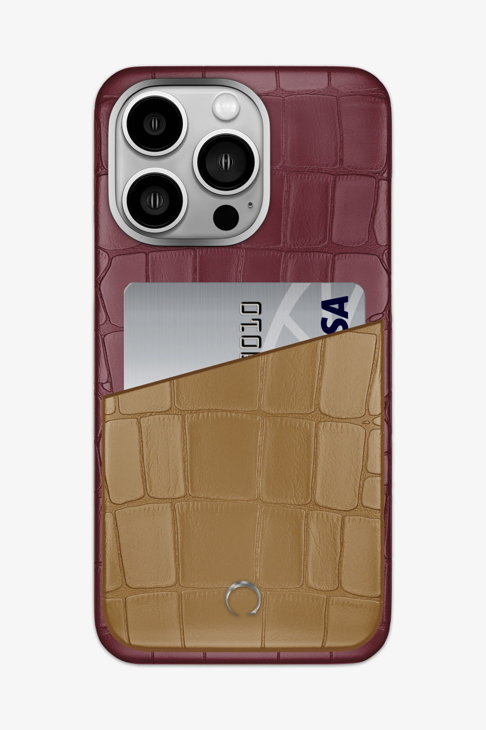 Alligator Pocket Case for iPhone 14 Pro Max - Burgundy / Latte - zollofrance