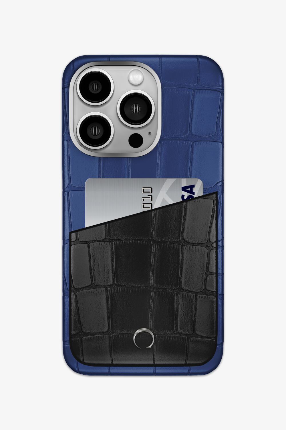 Alligator Pocket Case for iPhone 15 Pro - Navy Blue / Black - zollofrance