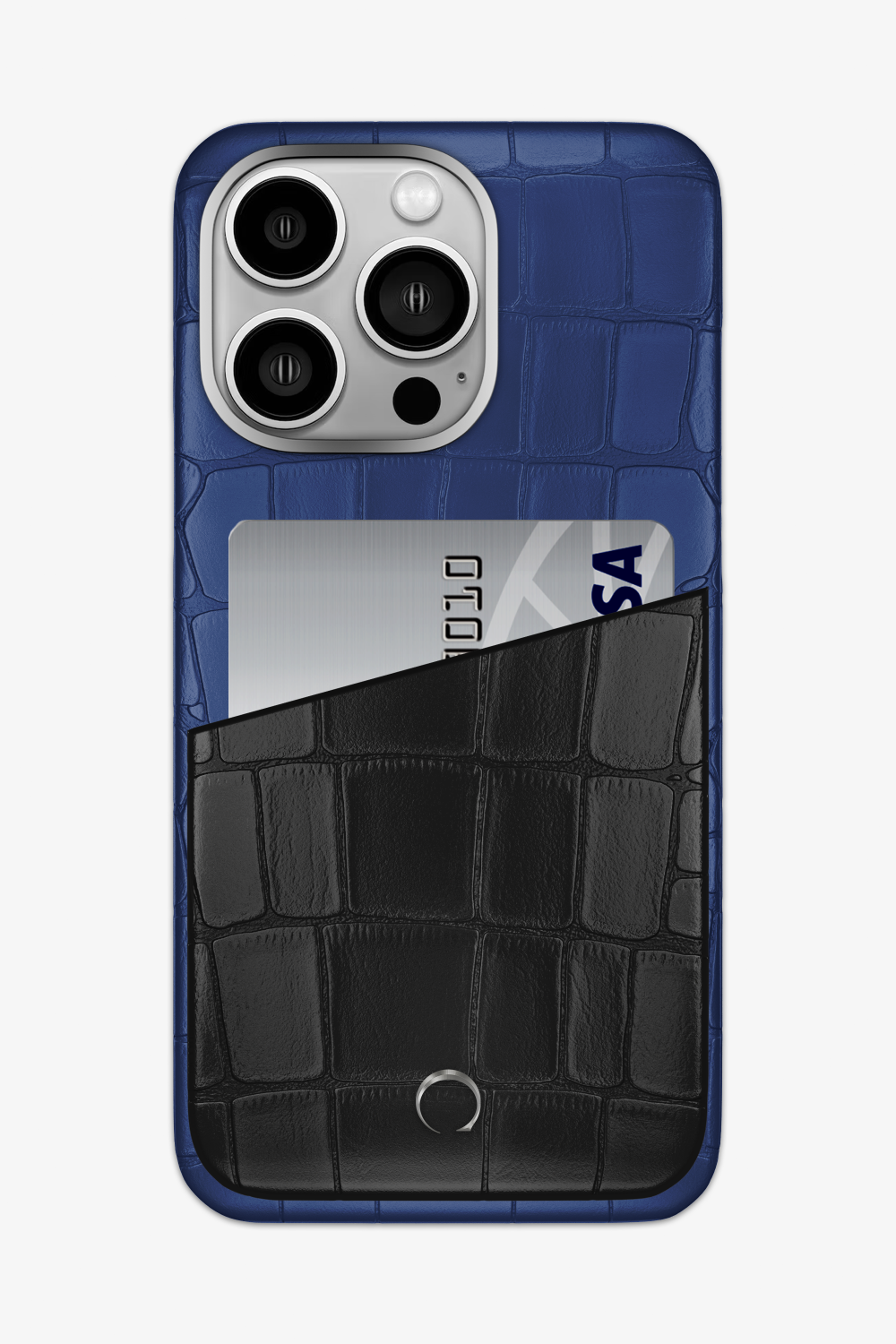Alligator Pocket Case for iPhone 15 Pro Max - Navy Blue / Black - zollofrance