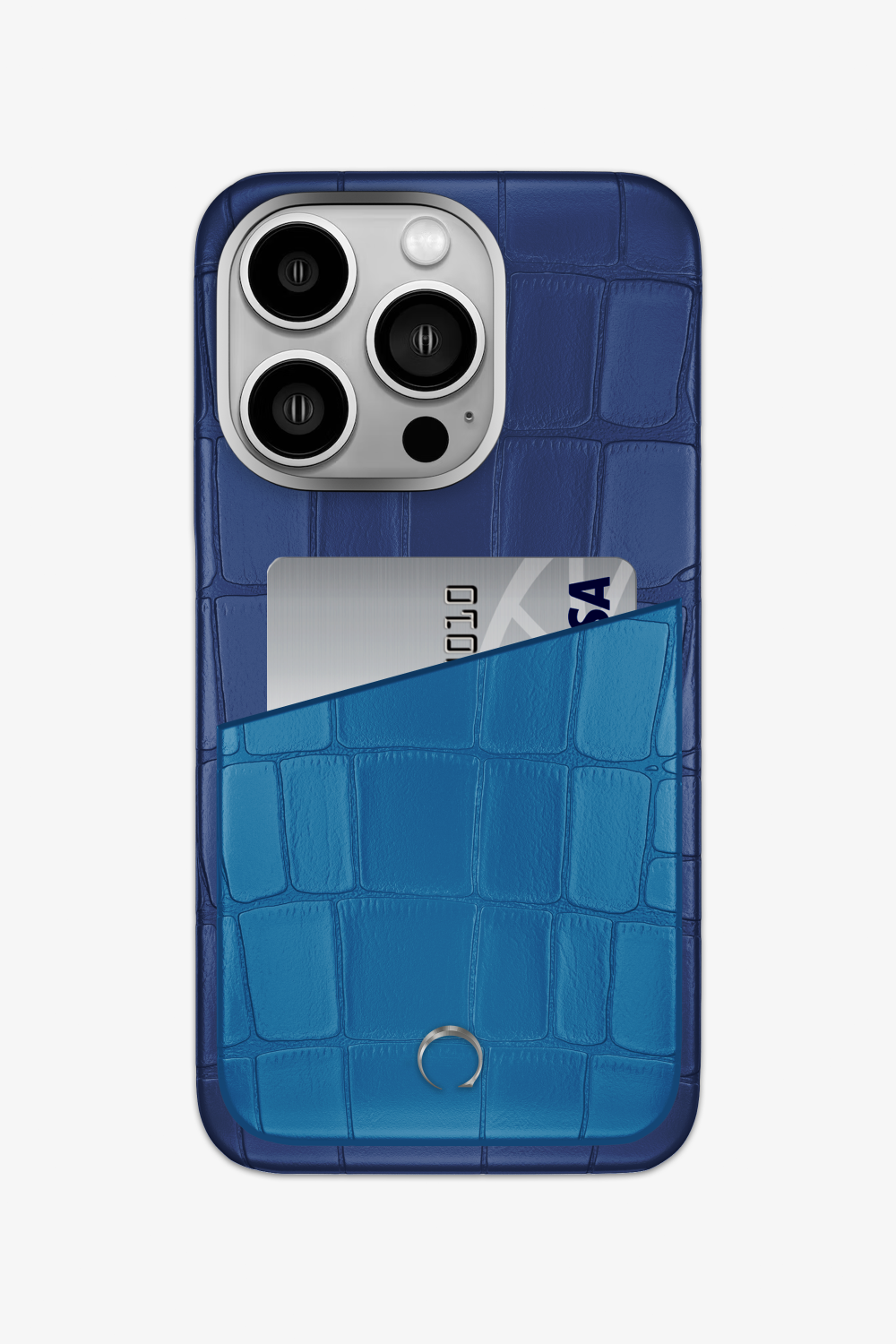 Alligator Pocket Case for iPhone 14 Pro - Navy Blue / Blue Lagoon - zollofrance