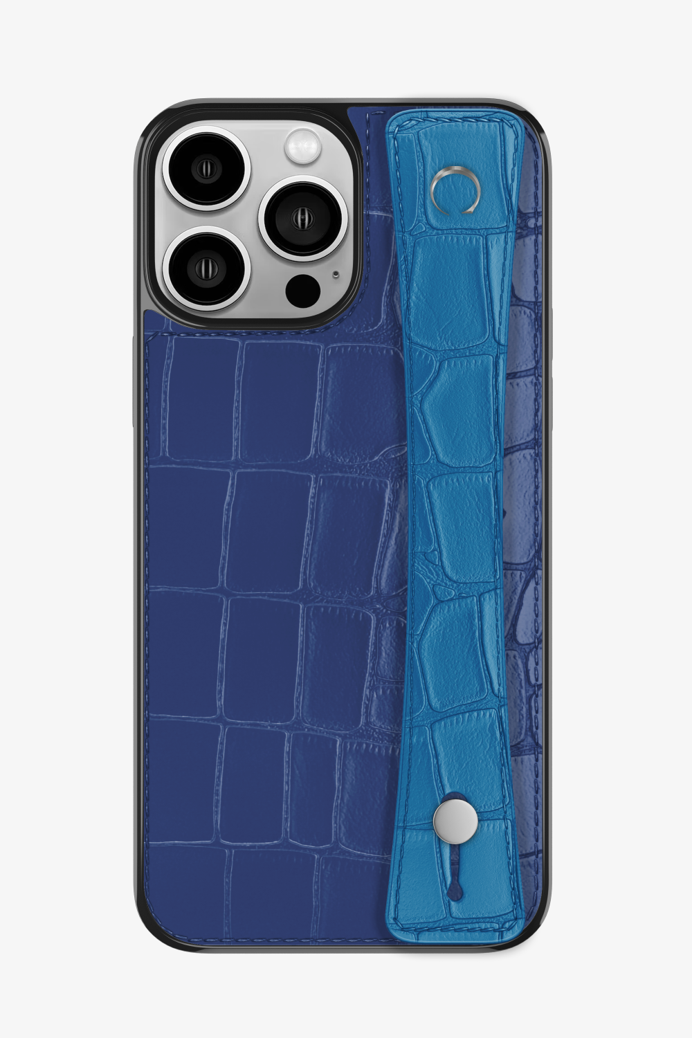 Alligator Sports Strap Case for iPhone 15 Pro Max - Navy Blue / Blue Lagoon - zollofrance