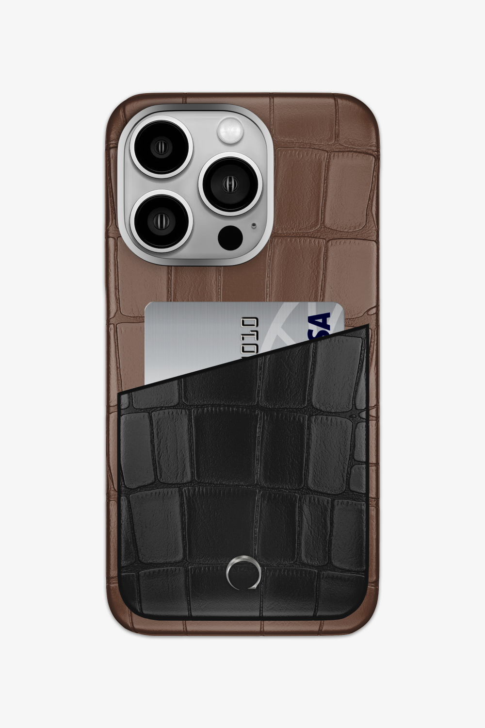 Alligator Pocket Case for iPhone 14 Pro - Cocoa / Black - zollofrance