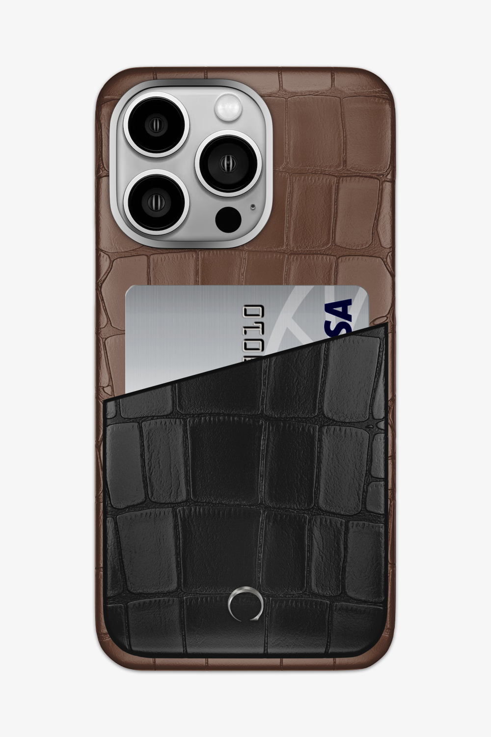Alligator Pocket Case for iPhone 15 Pro Max - Cocoa / Black - zollofrance