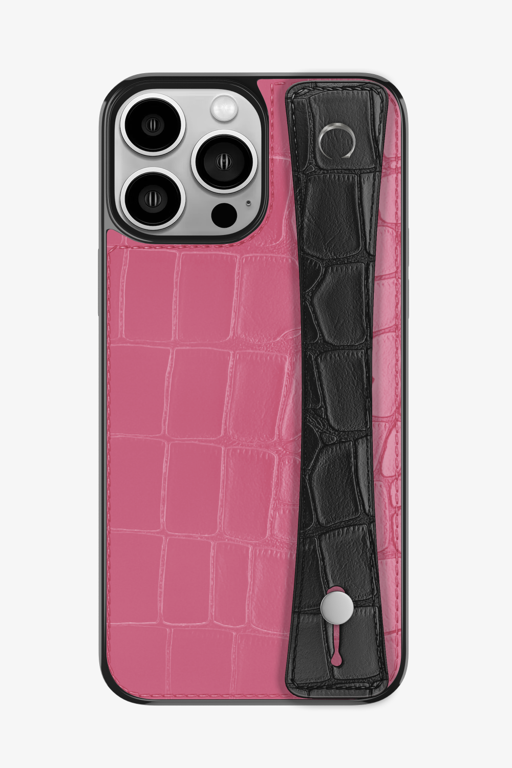 Alligator Sports Strap Case for iPhone 15 Pro Max - Pink / Black - zollofrance