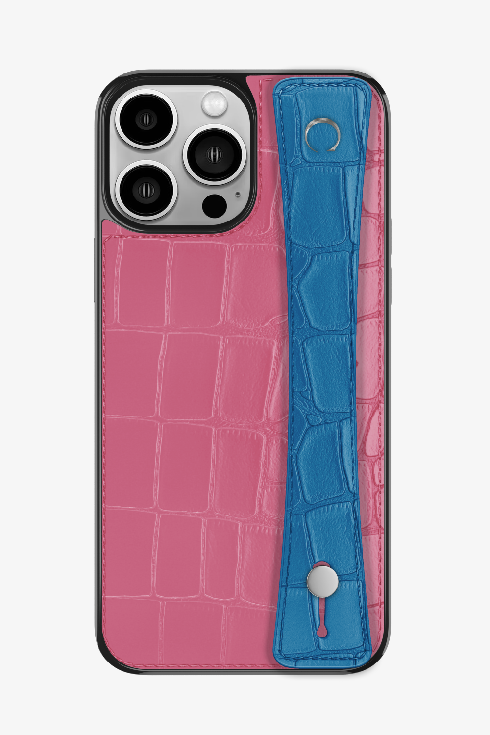Alligator Sports Strap Case for iPhone 15 Pro Max - Pink / Blue Lagoon - zollofrance