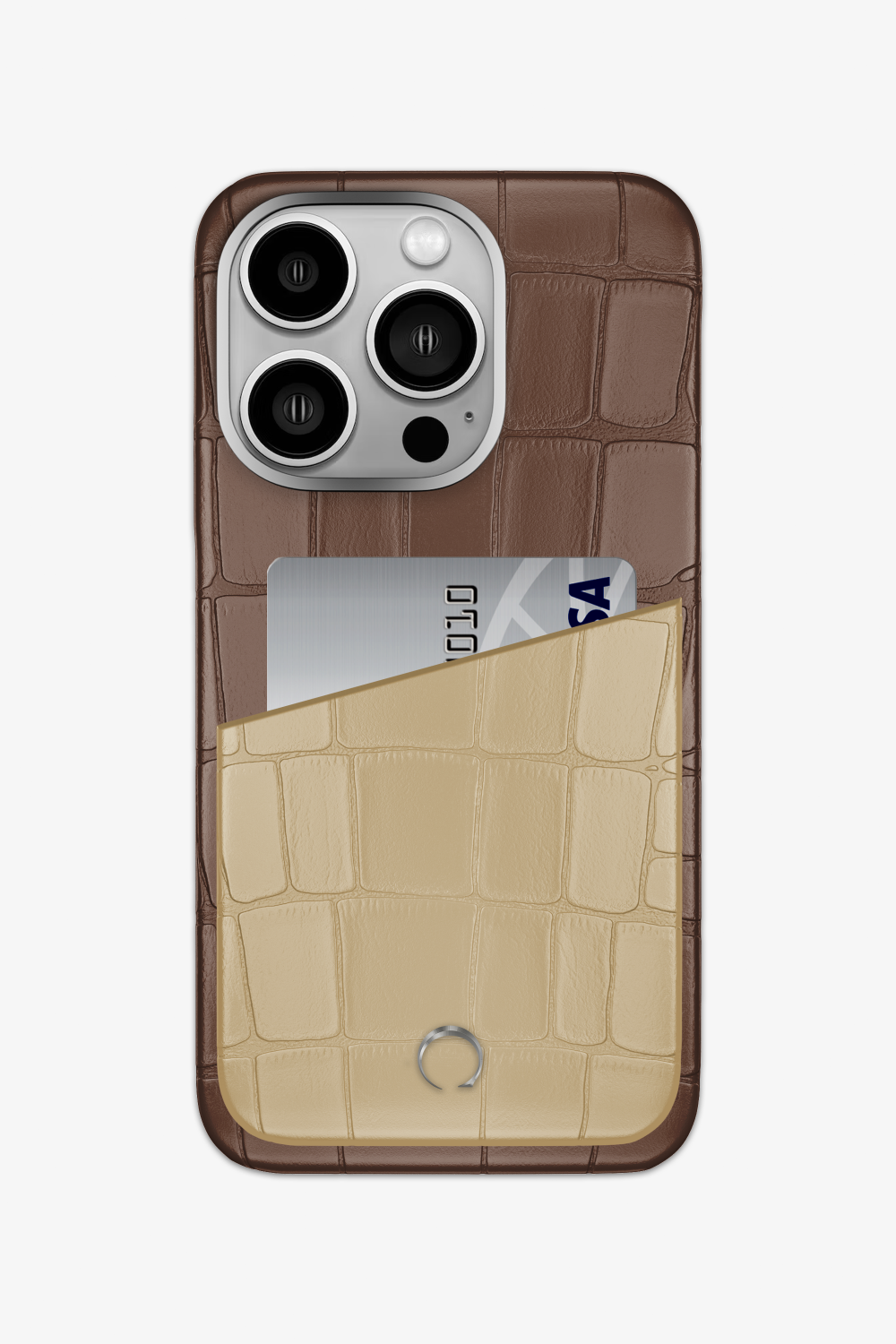 Alligator Pocket Case for iPhone 15 Pro - Cocoa / Vanilla - zollofrance