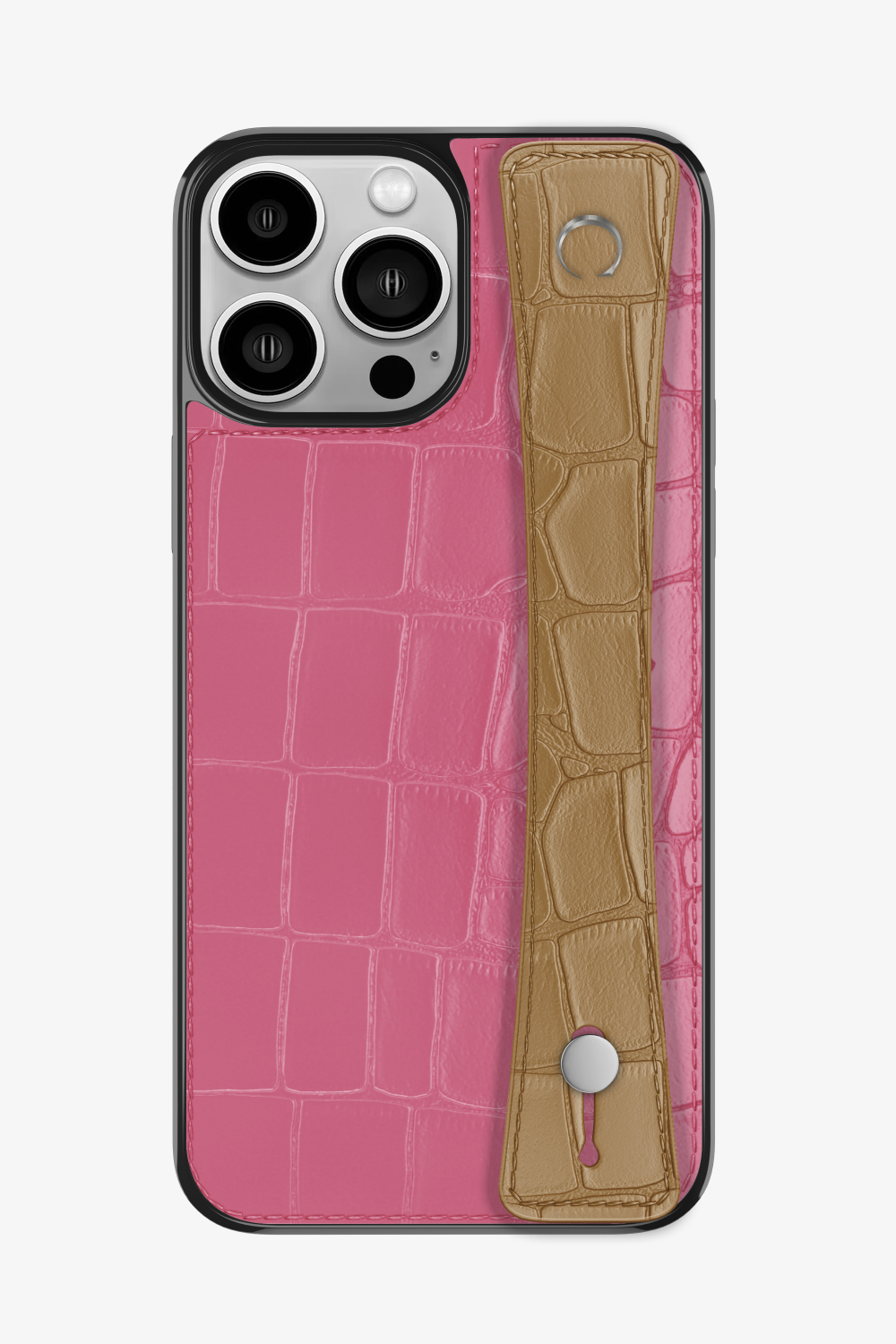 Alligator Sports Strap Case for iPhone 14 Pro Max - Pink / Latte - zollofrance