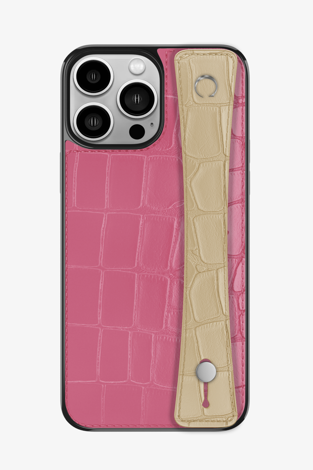 Alligator Sports Strap Case for iPhone 15 Pro Max - Pink / Vanilla - zollofrance