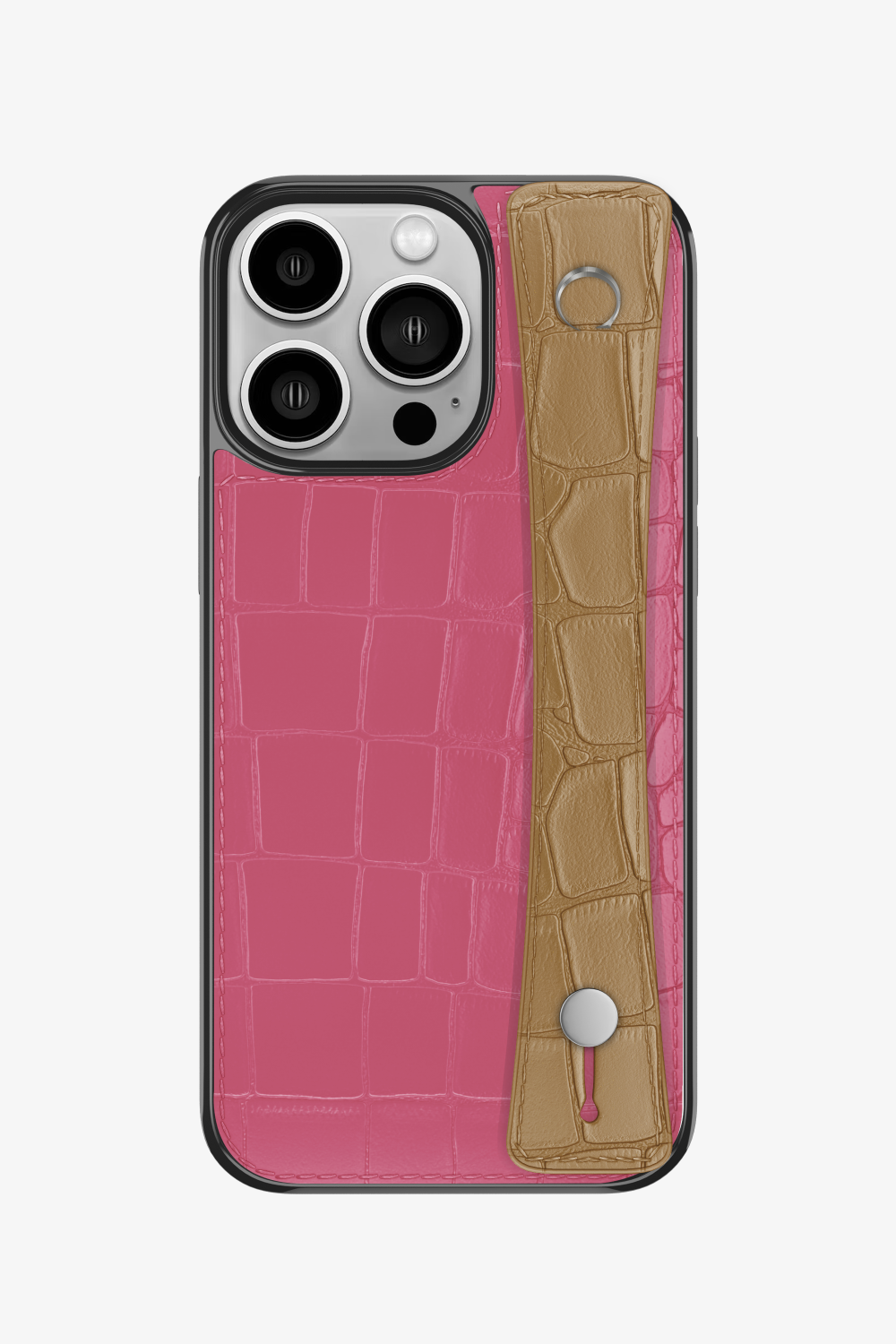 Alligator Sports Strap Case for iPhone 14 Pro - Pink / Latte - zollofrance