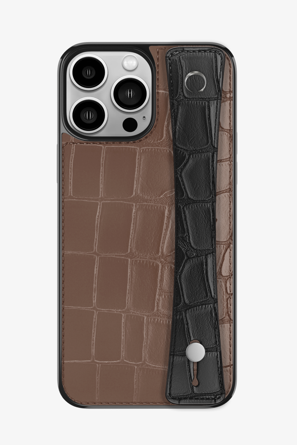 Alligator Sports Strap Case for iPhone 15 Pro Max - Cocoa / Black - zollofrance