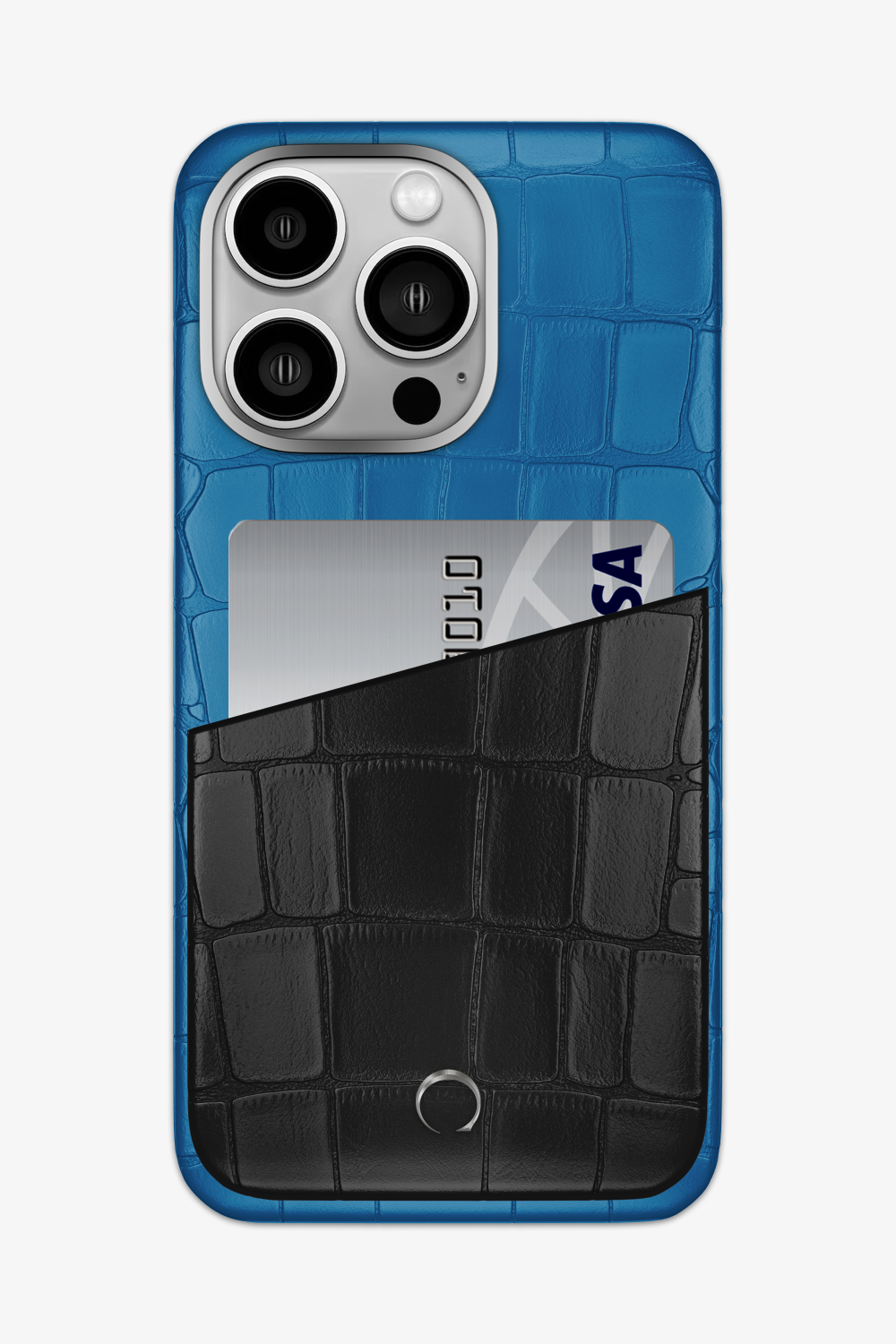 Alligator Pocket Case for iPhone 15 Pro Max - Blue Lagoon / Black - zollofrance