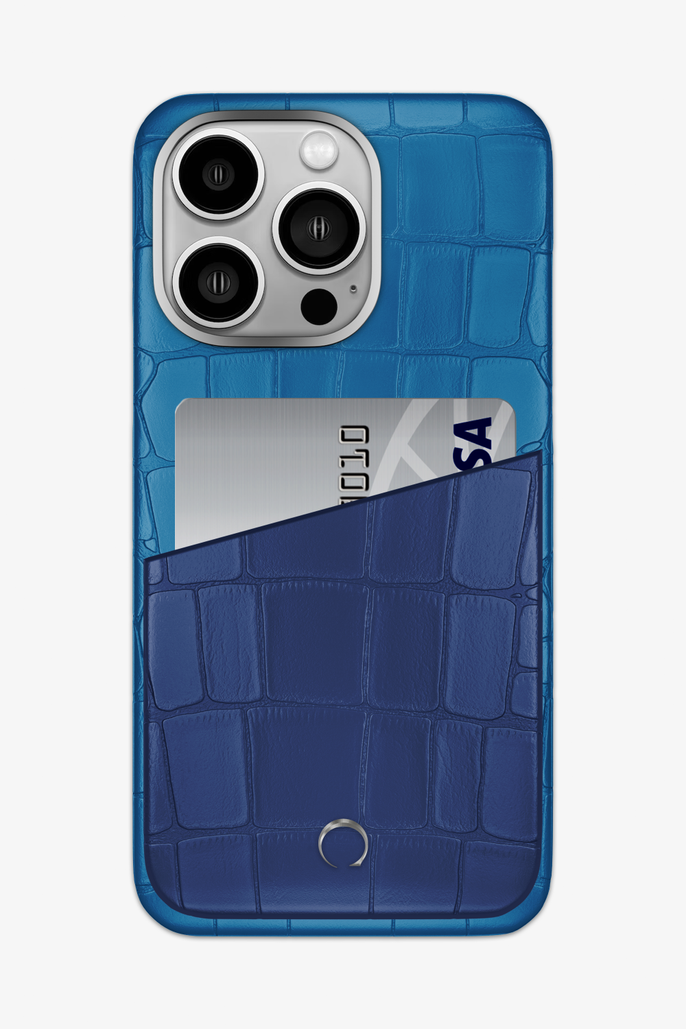Alligator Pocket Case for iPhone 15 Pro Max - Blue Lagoon / Navy Blue - zollofrance