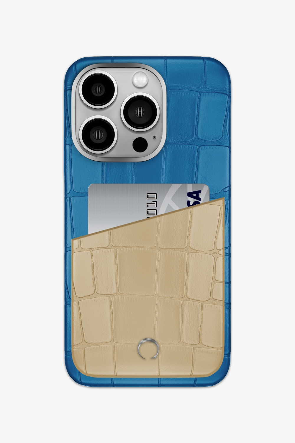 Alligator Pocket Case for iPhone 15 Pro - Blue Lagoon / Vanilla - zollofrance