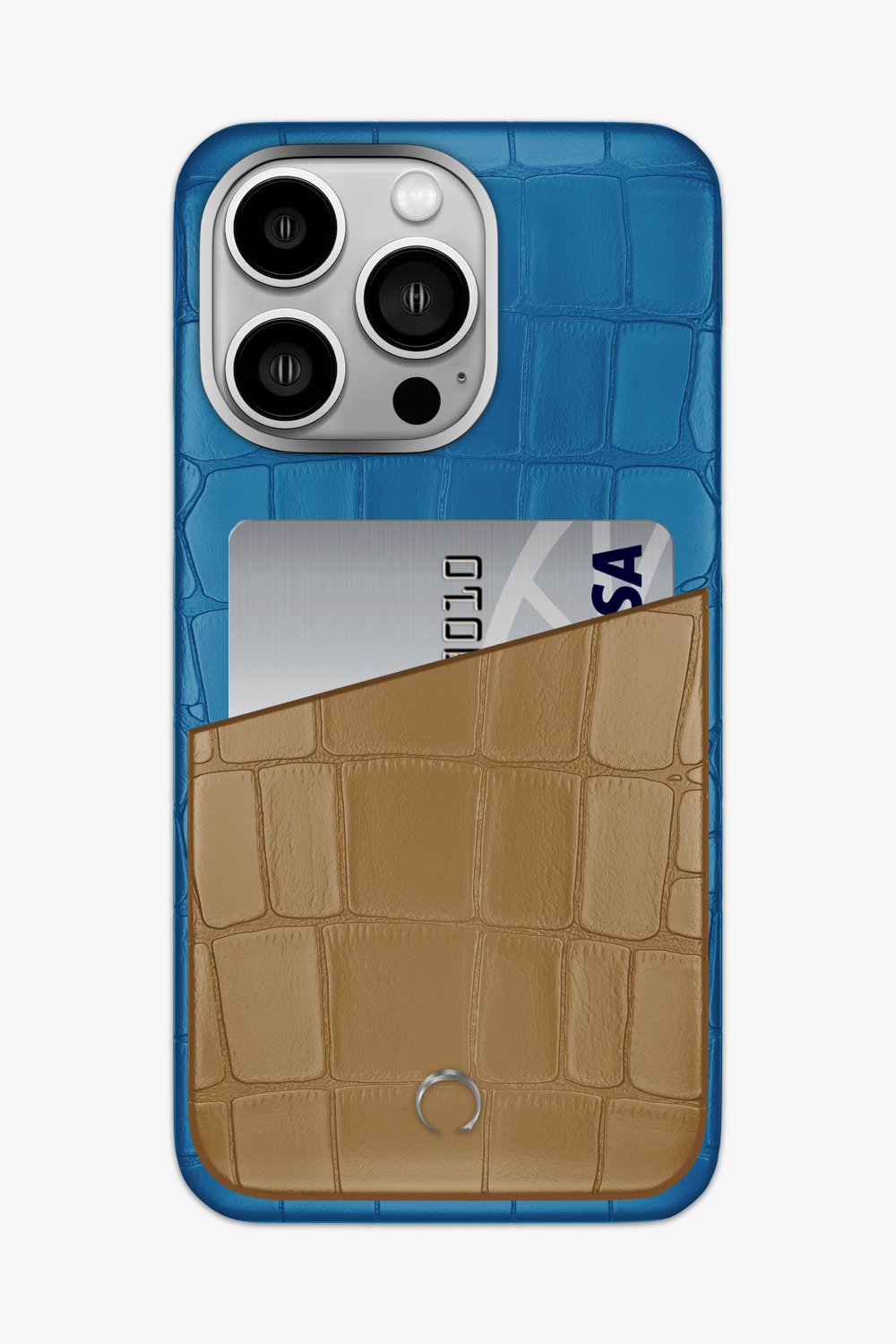 Alligator Pocket Case for iPhone 14 Pro Max - Blue Lagoon / Latte - zollofrance