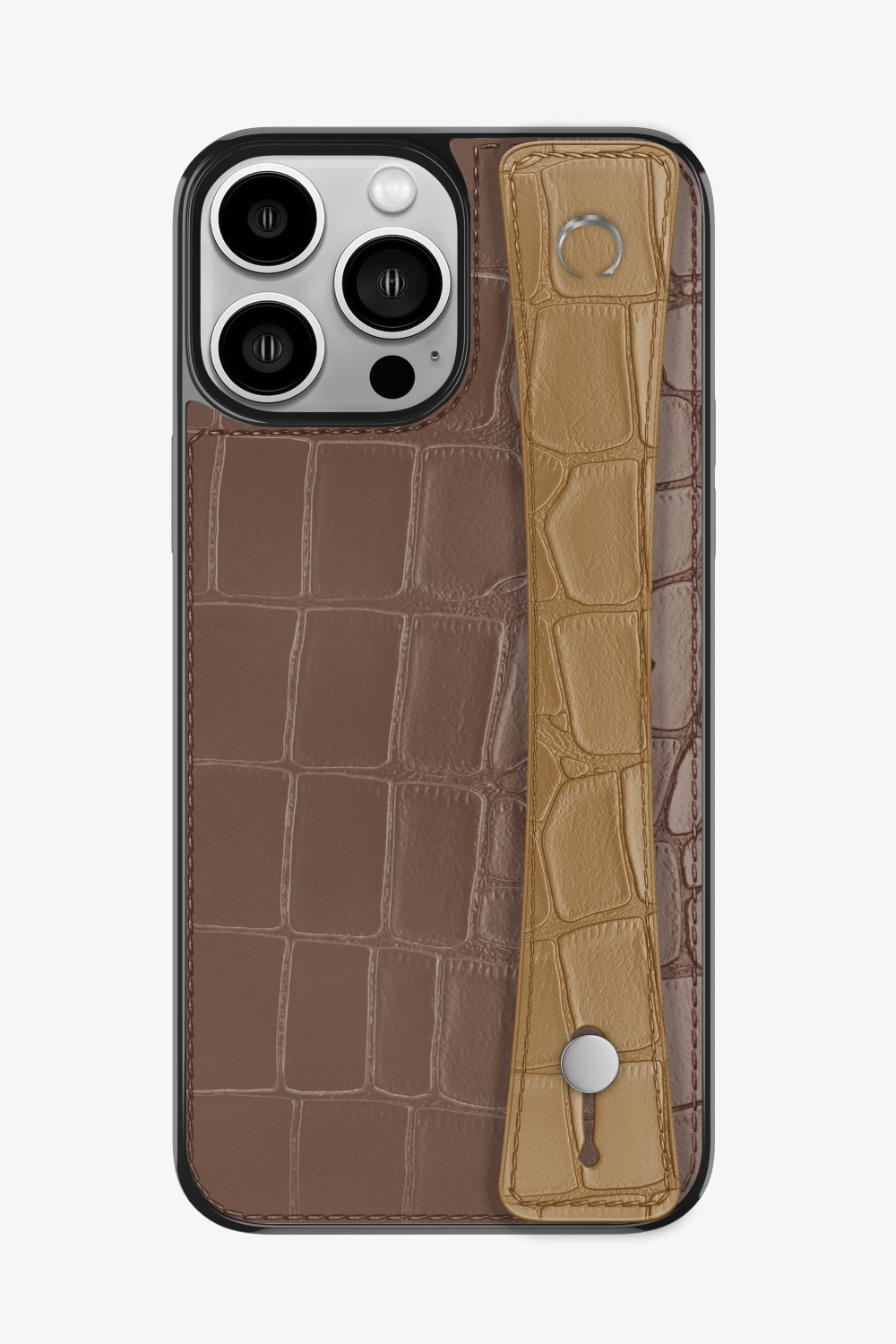 Alligator Sports Strap Case for iPhone 15 Pro Max - Cocoa / Latte - zollofrance
