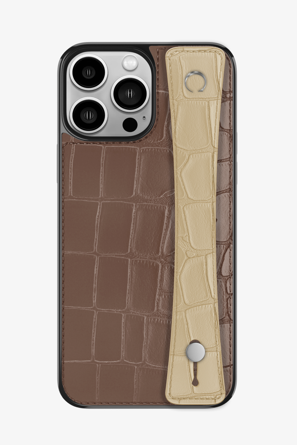 Alligator Sports Strap Case for iPhone 15 Pro Max - Cocoa / Vanilla - zollofrance