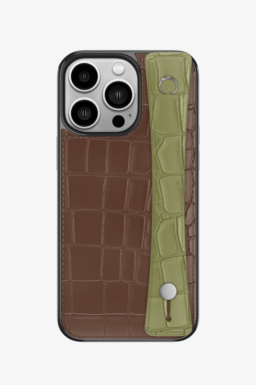 Alligator Sports Strap Case for iPhone 14 Pro - Cocoa / Khaki - zollofrance