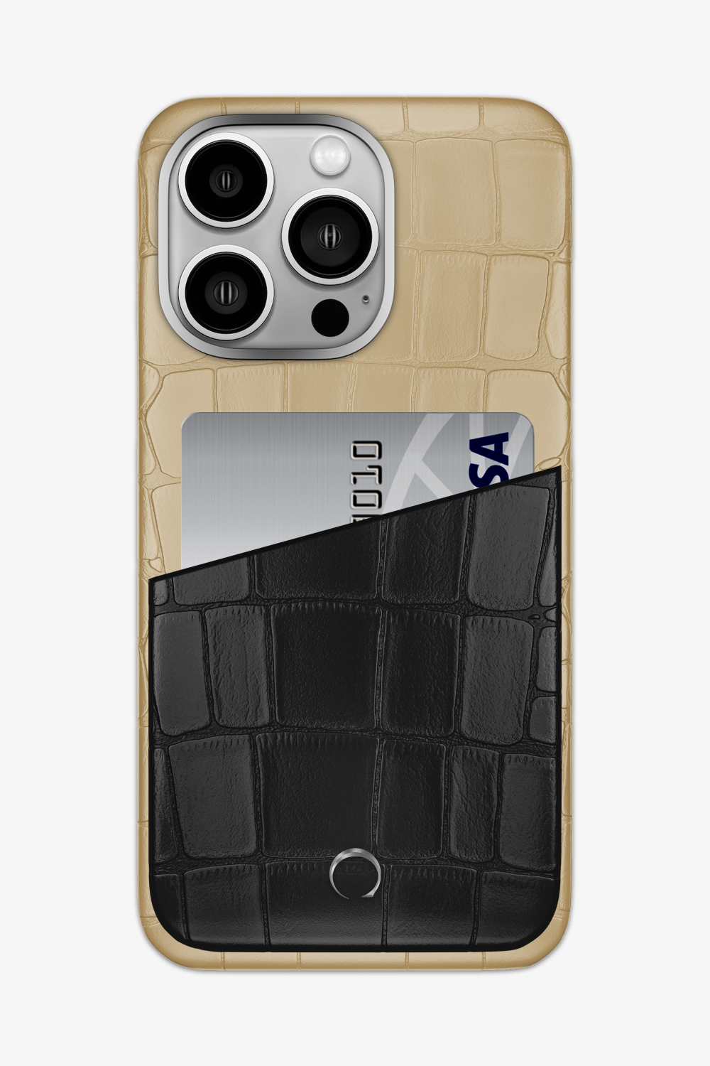 Alligator Pocket Case for iPhone 15 Pro Max - Vanilla / Black - zollofrance