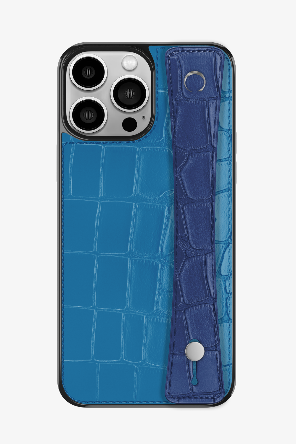 Alligator Sports Strap Case for iPhone 15 Pro Max - Blue Lagoon / Navy Blue - zollofrance