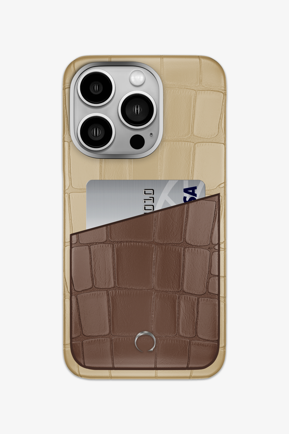 Alligator Pocket Case for iPhone 15 Pro - Vanilla / Cocoa - zollofrance