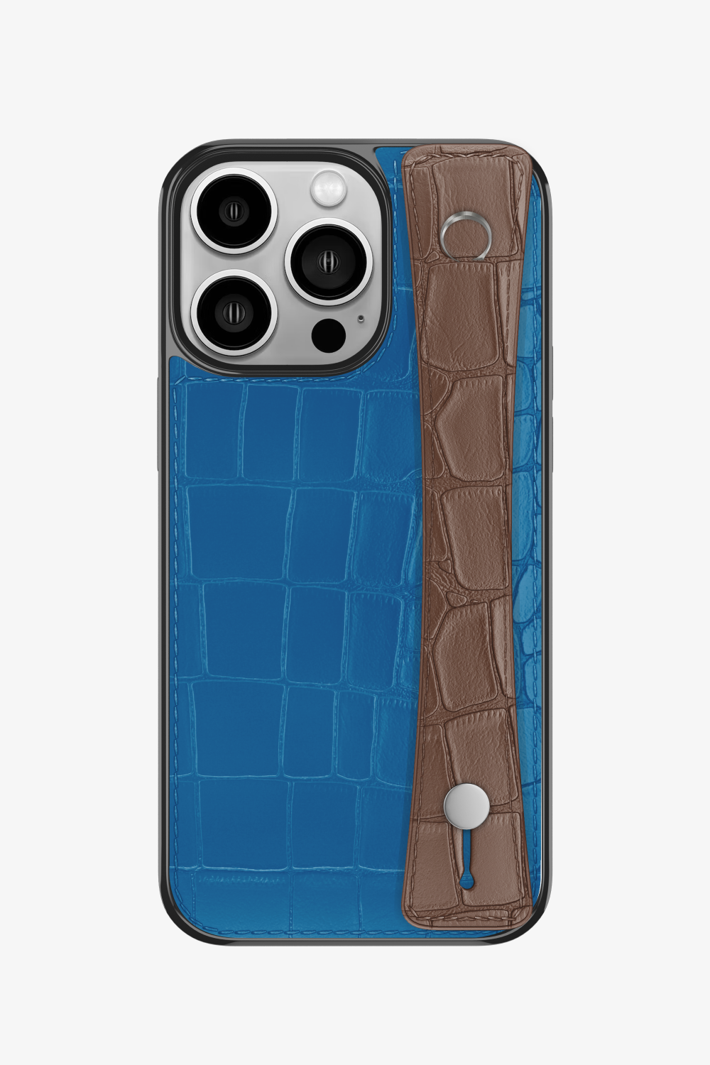 Alligator Sports Strap Case for iPhone 14 Pro - Blue Lagoon / Cocoa - zollofrance