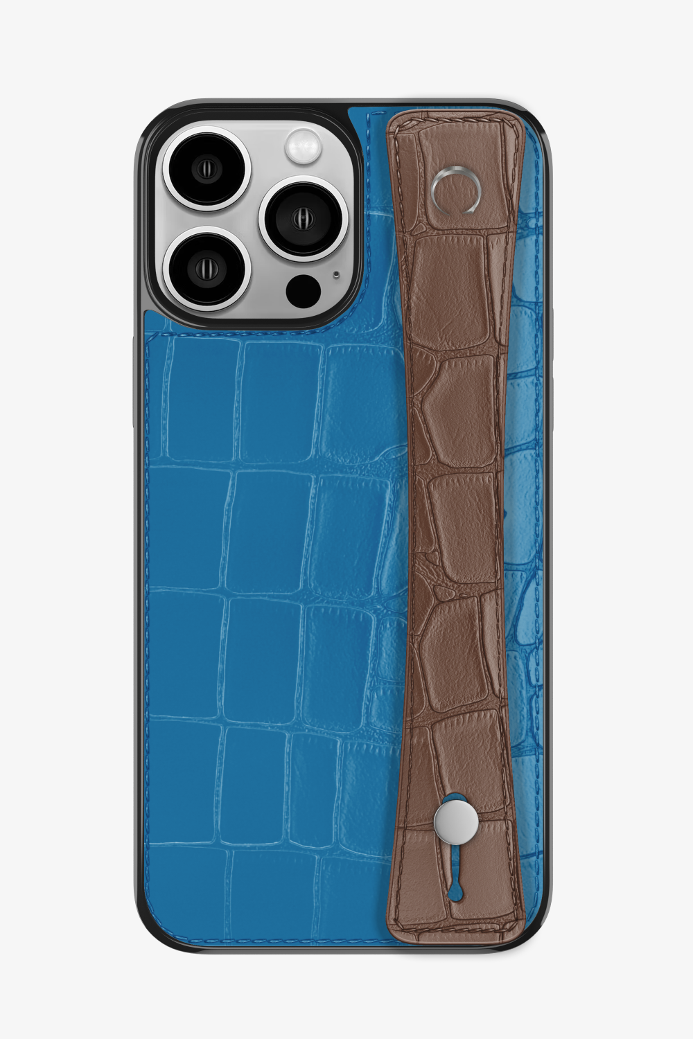 Alligator Sports Strap Case for iPhone 15 Pro Max - Blue Lagoon / Cocoa - zollofrance