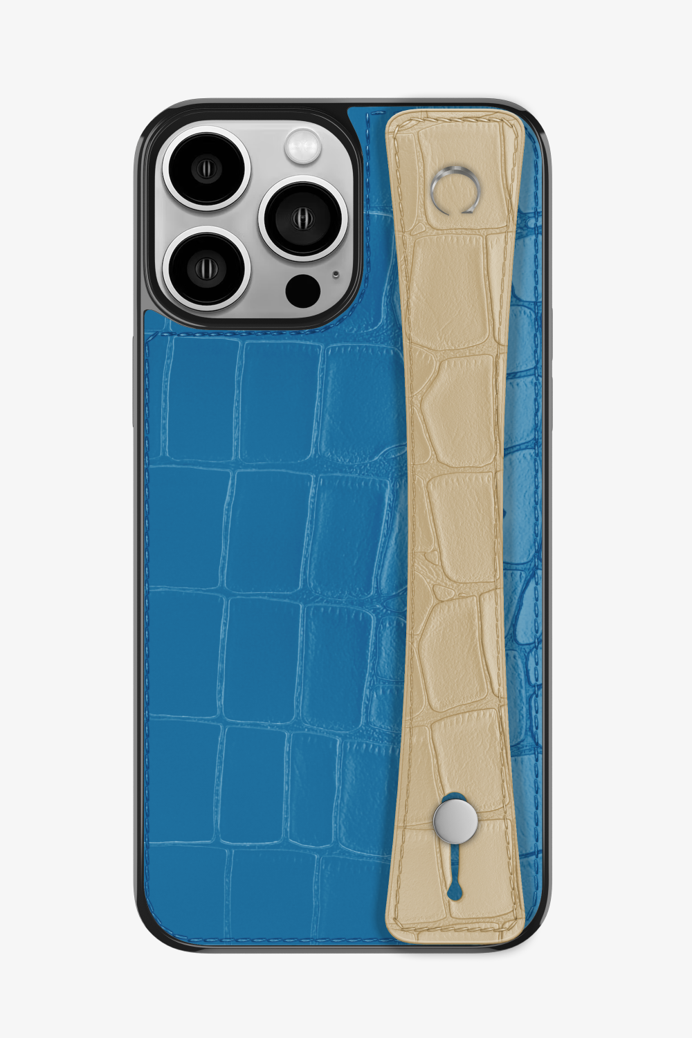 Alligator Sports Strap Case for iPhone 15 Pro Max - Blue Lagoon / Vanilla - zollofrance