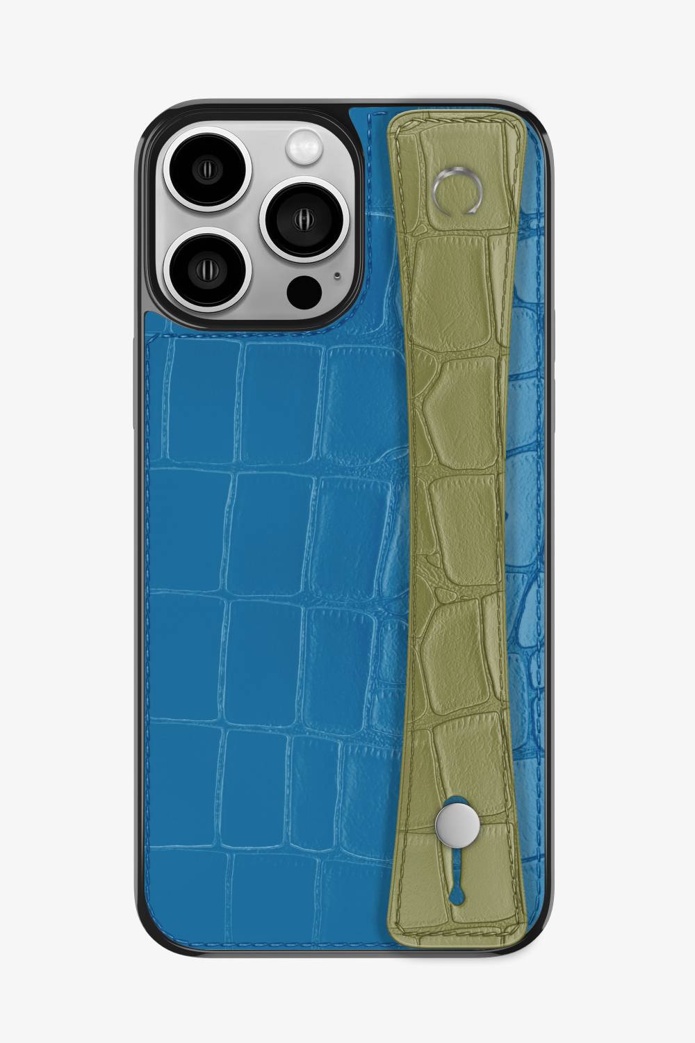 Alligator Sports Strap Case for iPhone 15 Pro Max - Blue Lagoon / Khaki - zollofrance