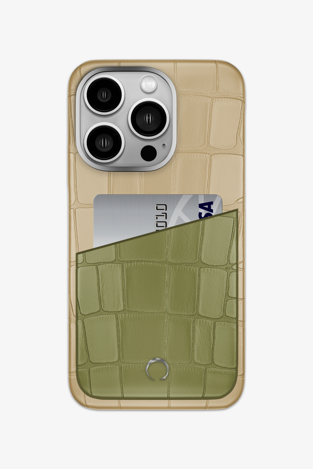 Alligator Pocket Case for iPhone 15 Pro - Vanilla / Khaki - zollofrance