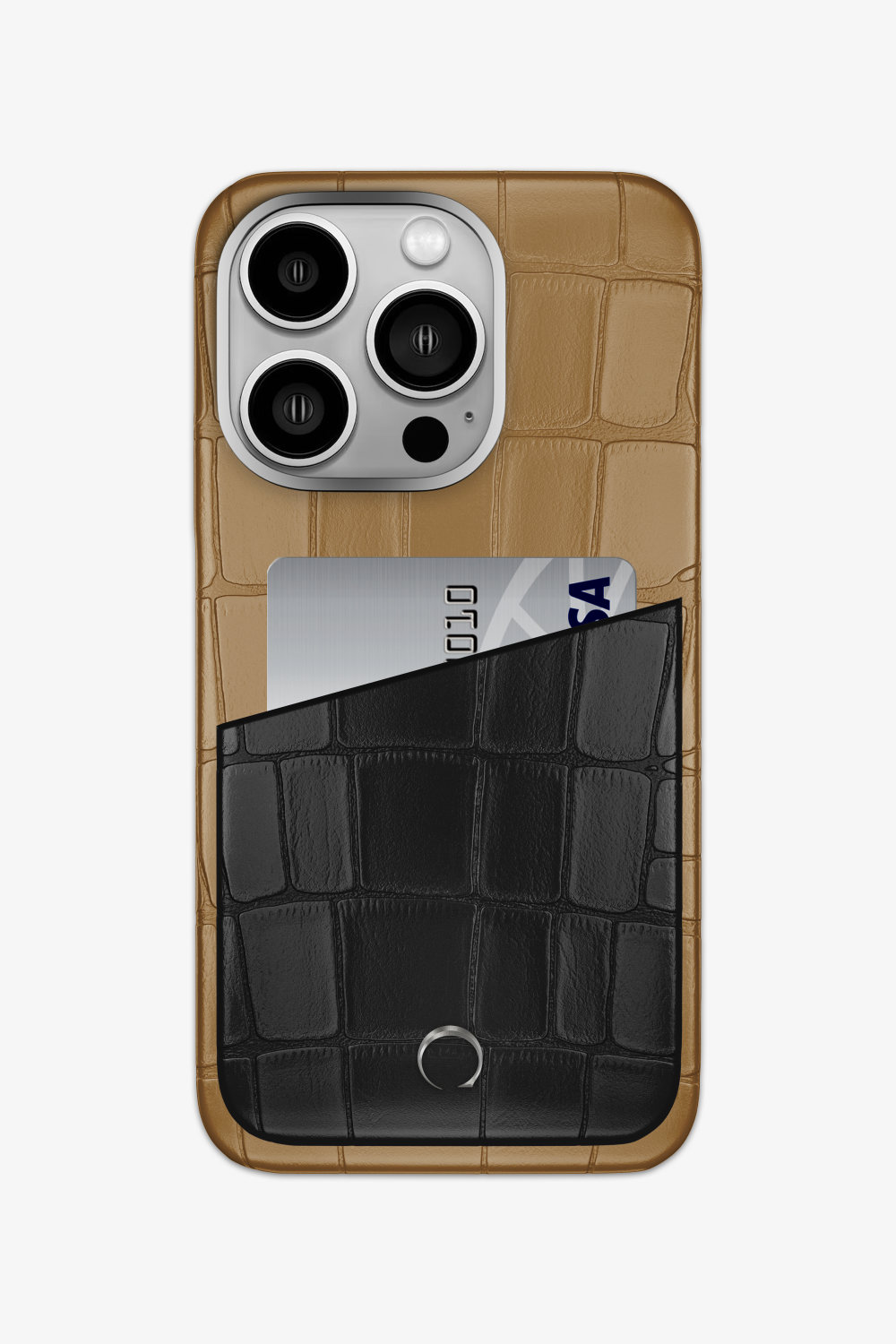 Alligator Pocket Case for iPhone 15 Pro - Latte / Black - zollofrance