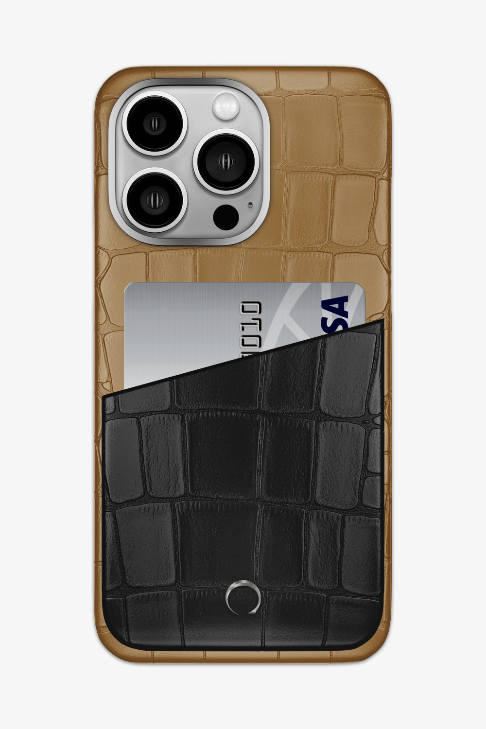 Alligator Pocket Case for iPhone 14 Pro Max - Latte / Black - zollofrance