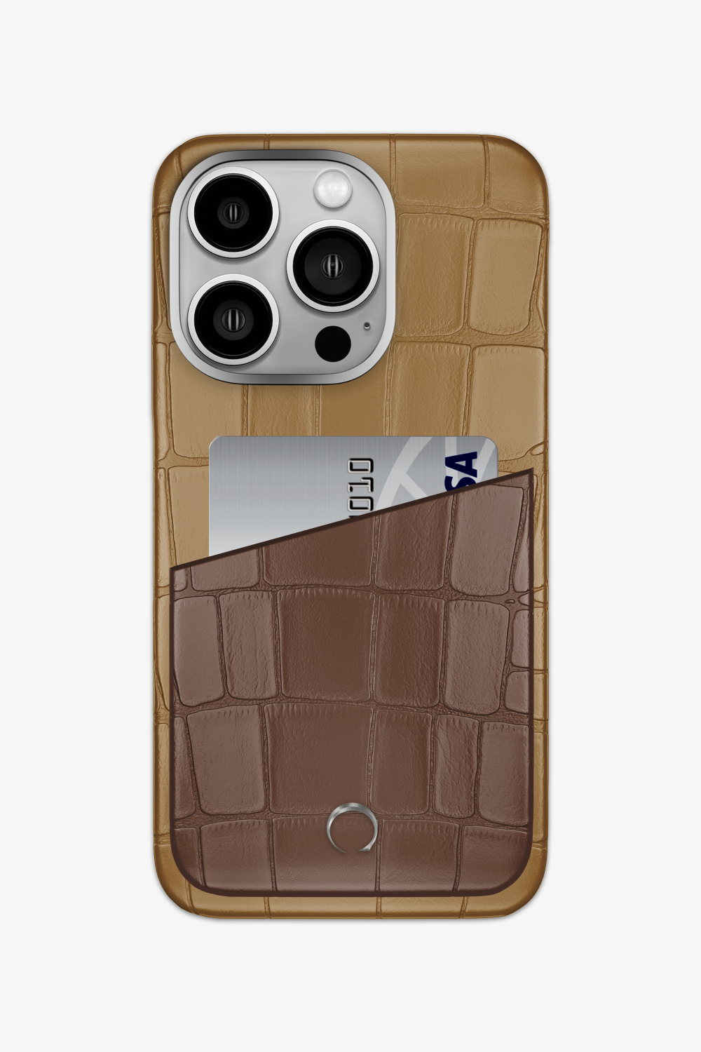 Alligator Pocket Case for iPhone 14 Pro - Latte / Cocoa - zollofrance