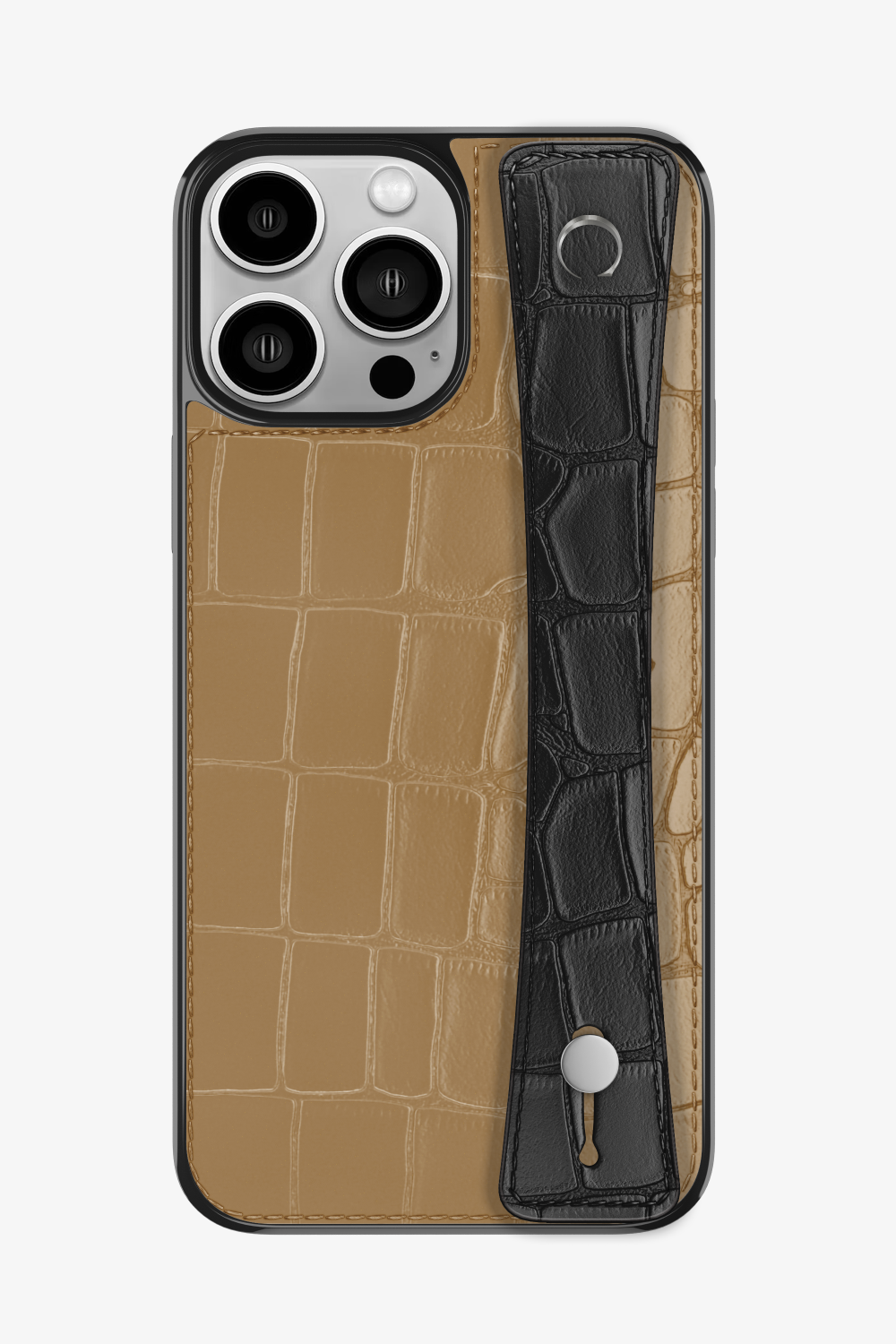 Alligator Sports Strap Case for iPhone 15 Pro Max - Latte / Black - zollofrance