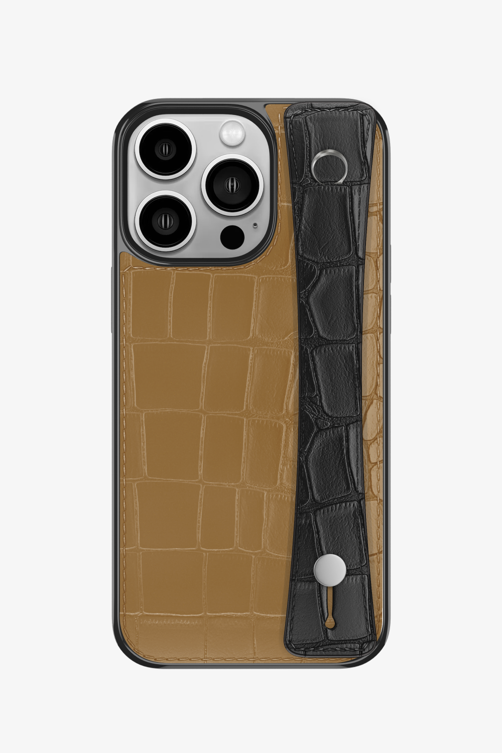 Alligator Sports Strap Case for iPhone 14 Pro - Latte / Black - zollofrance