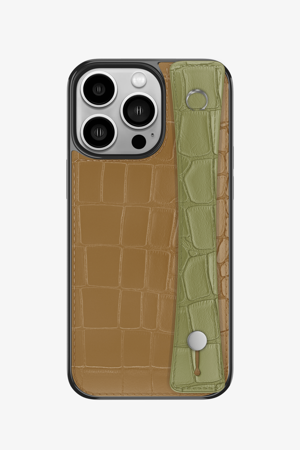 Alligator Sports Strap Case for iPhone 14 Pro - Latte / Khaki - zollofrance