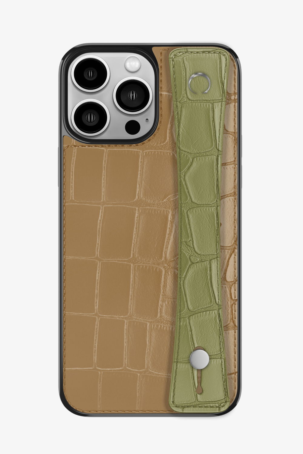 Alligator Sports Strap Case for iPhone 15 Pro Max - Latte / Khaki - zollofrance