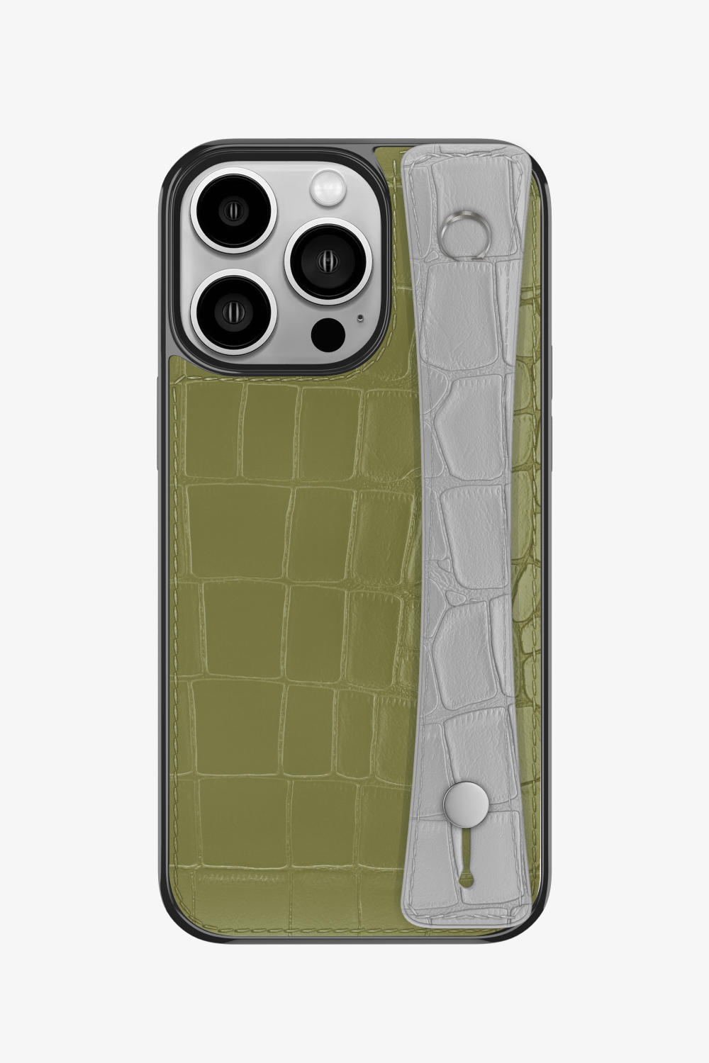 Alligator Sports Strap Case for iPhone 14 Pro - Khaki / Burgundy - zollofrance