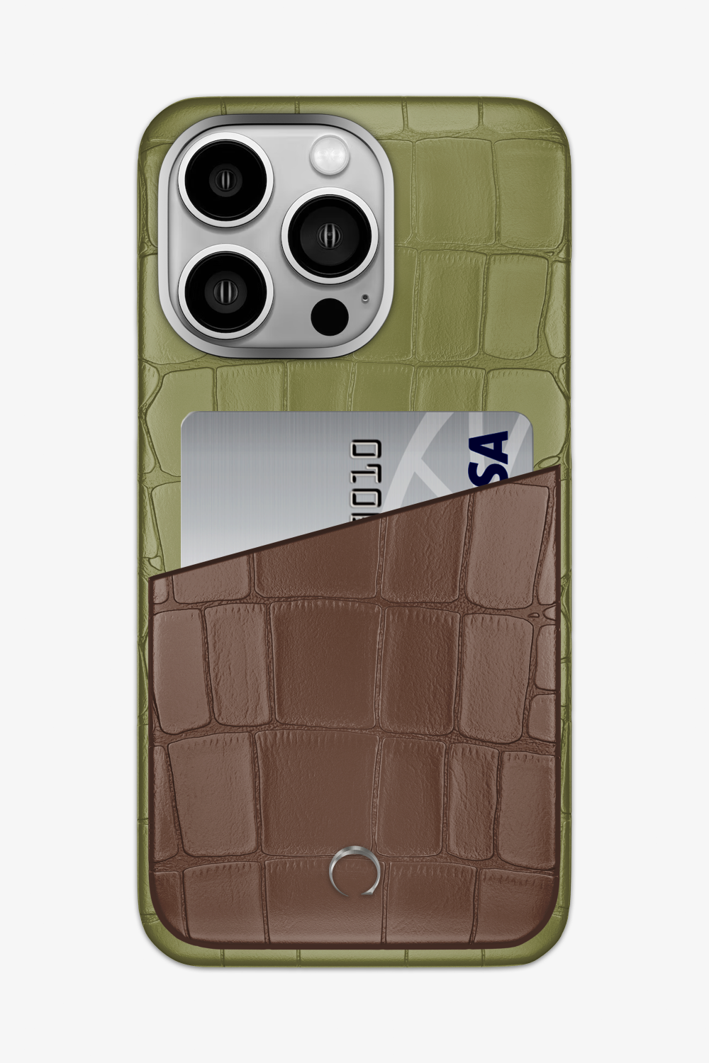 Alligator Pocket Case for iPhone 14 Pro Max - Khaki / Cocoa - zollofrance