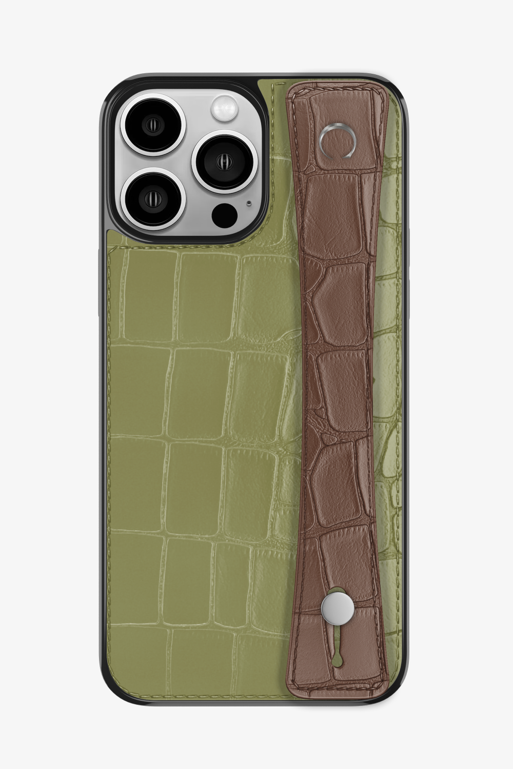Alligator Sports Strap Case for iPhone 15 Pro Max - Khaki / Cocoa - zollofrance