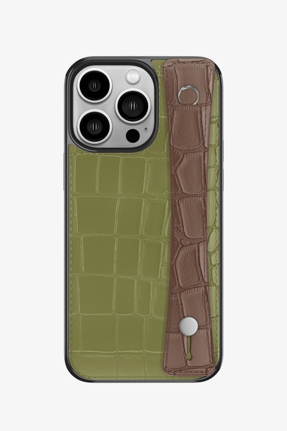 Alligator Sports Strap Case for iPhone 14 Pro - Khaki / Cocoa - zollofrance