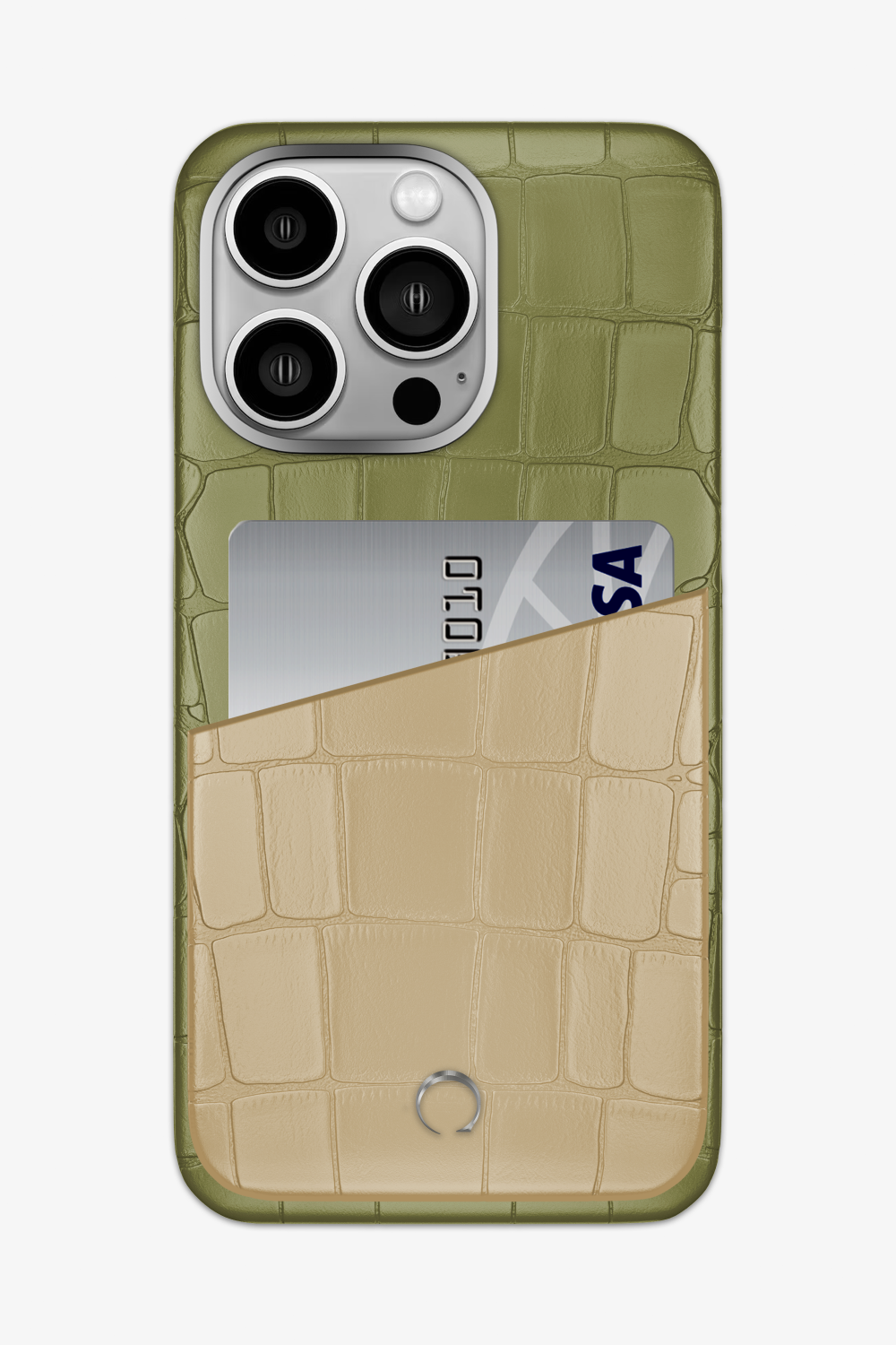 Alligator Pocket Case for iPhone 14 Pro Max - Khaki / Vanilla - zollofrance
