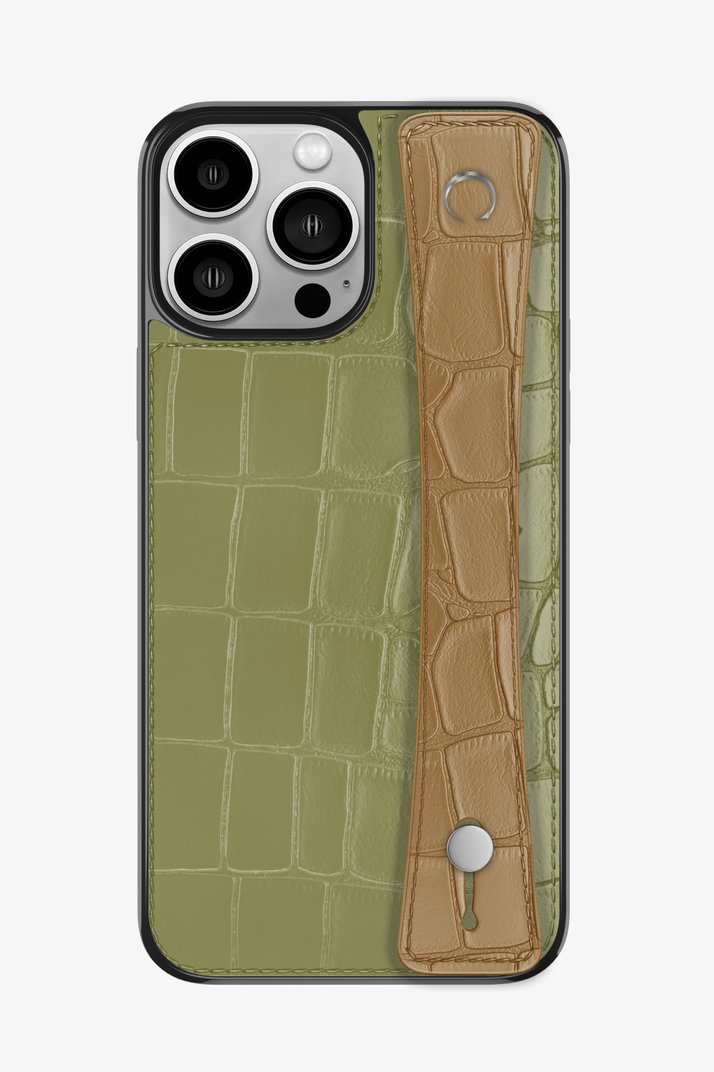 Alligator Sports Strap Case for iPhone 15 Pro Max - Khaki / Latte - zollofrance